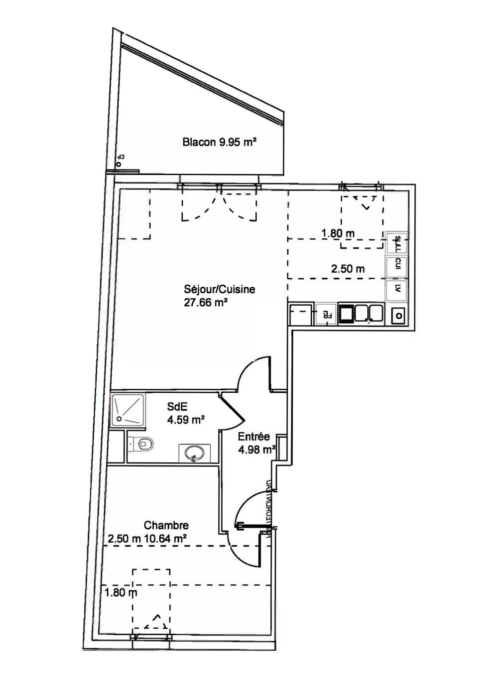 Plan de l'appartement A06, Les Terrasses de Woippy