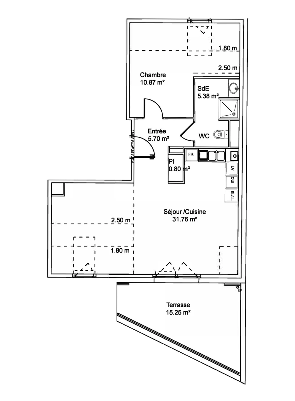 Plan de l'appartement A07, Les Terrasses de Woippy